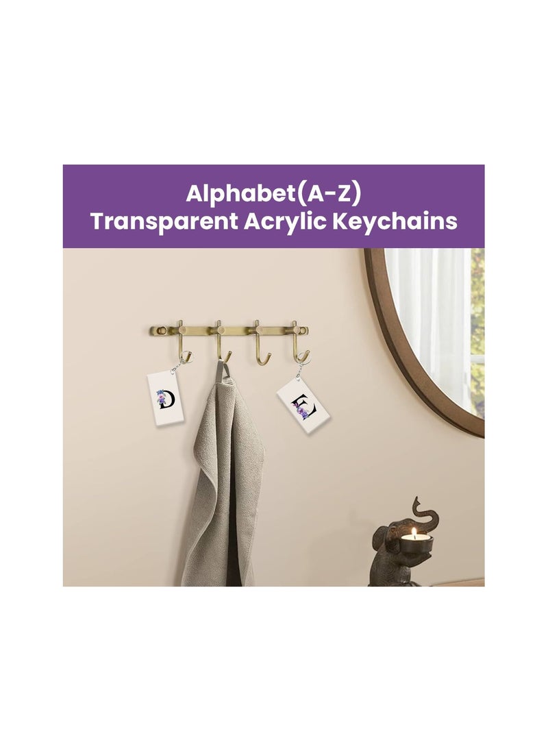 PRINTSHOP4ME - Acrylic Alphabet A-Z Initial Letter Keychain for Women Bag Charms Purse Charms For Handbags Pendant Key Ring for Purse Handbags Women Girl Key Ring for Backpack - Image 1