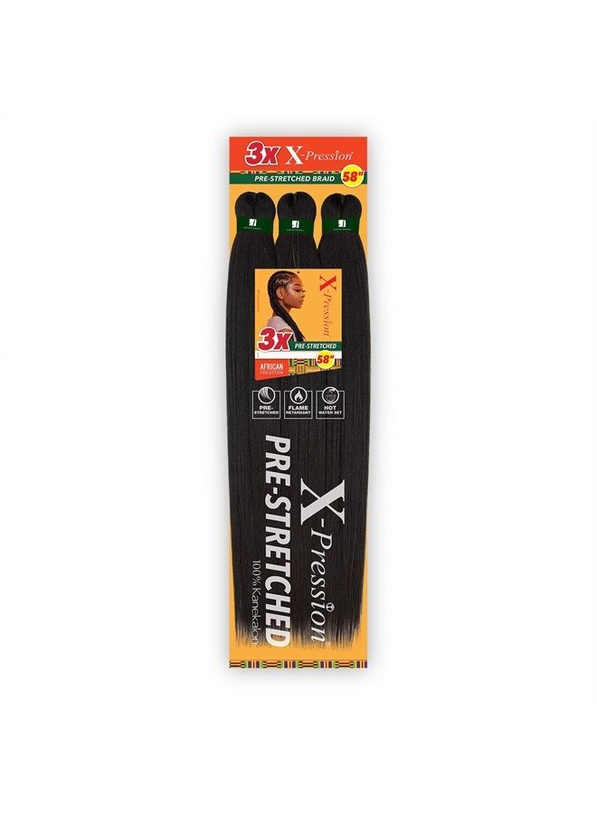 Sensationnel X-pression Prestretched Braiding Hair - Kanekalon Flame Retardant Smooth Yaki Braid Hair Extension 3X 58 Inch (1 pack, SM1B/27) - Image 1