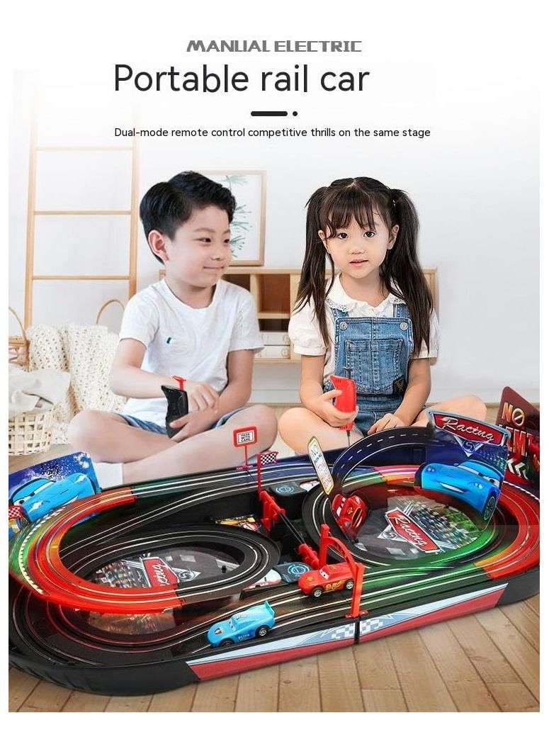 Cool Baby Two-person Remote Control Racing Boys And Girls With Track Track Toys Electric Car Kids Racing Toys - Image 2