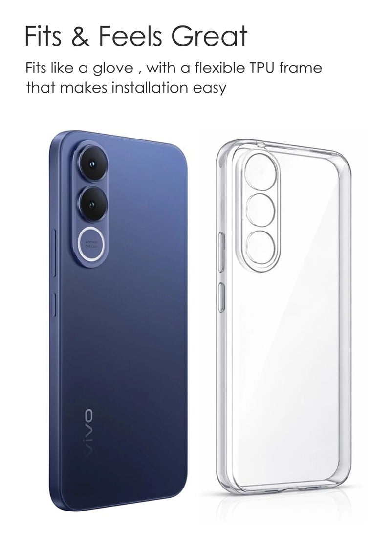 For Vivo V70 FE 5G - Transparent 2.0 mm Silicone Drop-Proof Clear Protective Phone Cover - Transparent - Image 4