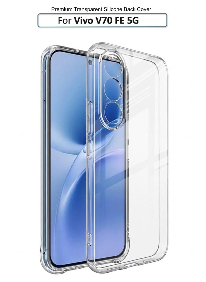 For Vivo V70 FE 5G - Transparent 2.0 mm Silicone Drop-Proof Clear Protective Phone Cover - Transparent - Image 1