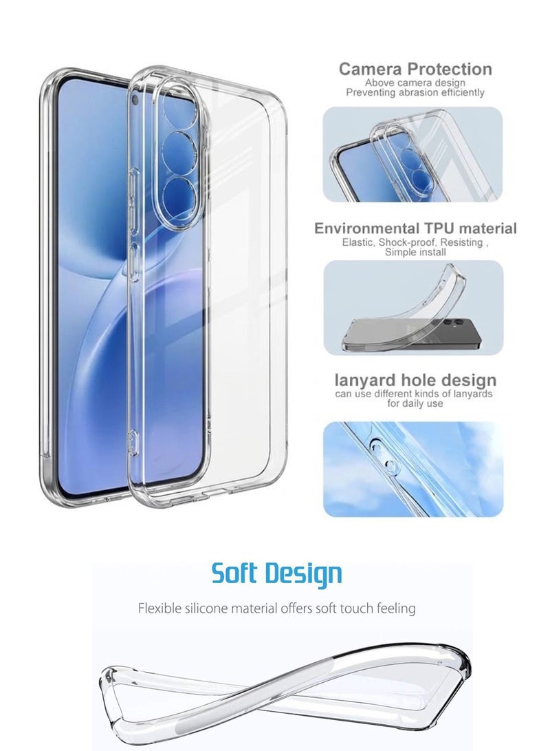 For Vivo V70 FE 5G - Transparent 2.0 mm Silicone Drop-Proof Clear Protective Phone Cover - Transparent - Image 2