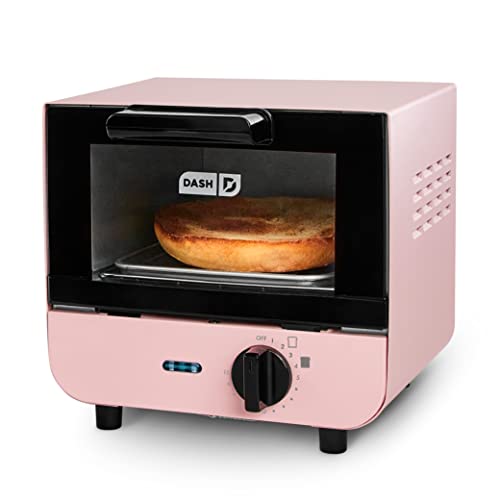 DASH Mini Toaster Oven Cooker for Bread, Bagels, Cookies, Pizza, Paninis & More with Baking Tray, Rack, Auto Shut Off Feature - Pink - Image 1