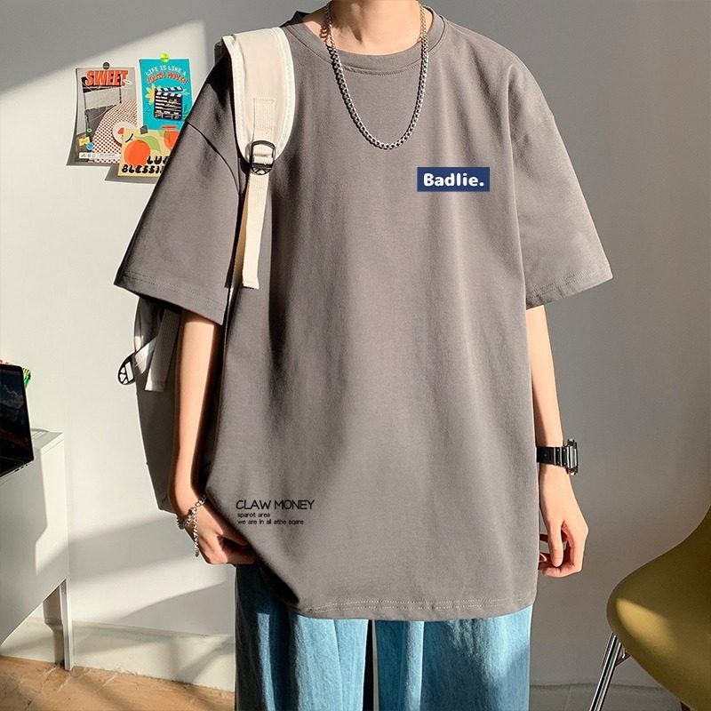 100% cotton fattened plus size fat 2-150 kg summer trend loose casual t-shirt for boys, teenagers and students - Image 3