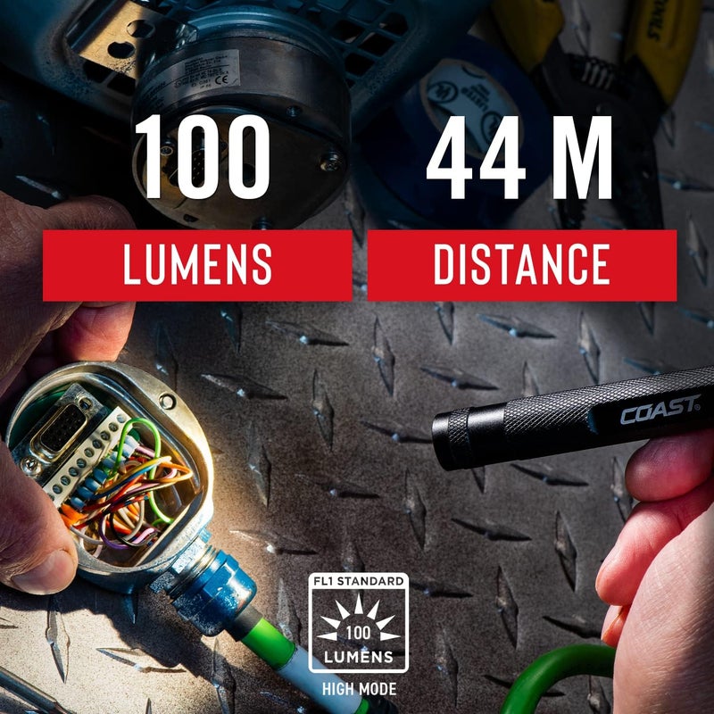 Coast COAST HP4 100 Lumen LED Penlight with BULLSEYE Spot Beam Batteries Included  - Image 3