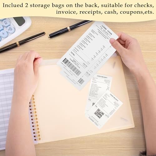 AKONEGE Accounting Ledger Book for Small Business & Personal Use, Horizontal Expense Tracker Notebook Ledger Book for Bookkeeping, Financial Income and Expense Log Book 10.2" x 8", Light Yellow - Image 4
