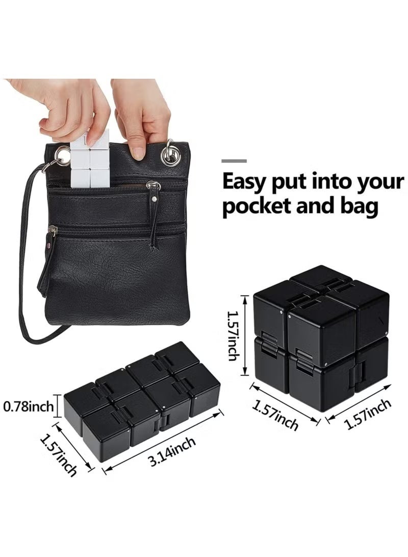 sengso 2 Pack Infinity Cube Fidget Toy, Portable Desk Toy for Teens and Adults, Cool Mini Gadget for Fun and Relaxation, Unique Idea That Is Light on the Fingers and Hands (Black and Glow-in-the-Dark Green) - Image 4