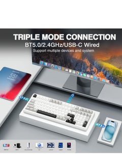 AULA F99 Wireless Mechanical Keyboard,Tri-mode BT5.0/2.4GHz/USB-C Keyboard,Pre-lubed Linear Switches,Gasket Structure,RGB Backlit Gaming Keyboard  - Image 3