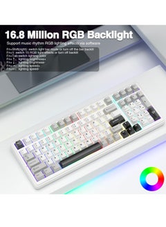 AULA F99 Wireless Mechanical Keyboard,Tri-mode BT5.0/2.4GHz/USB-C Keyboard,Pre-lubed Linear Switches,Gasket Structure,RGB Backlit Gaming Keyboard  - Image 4