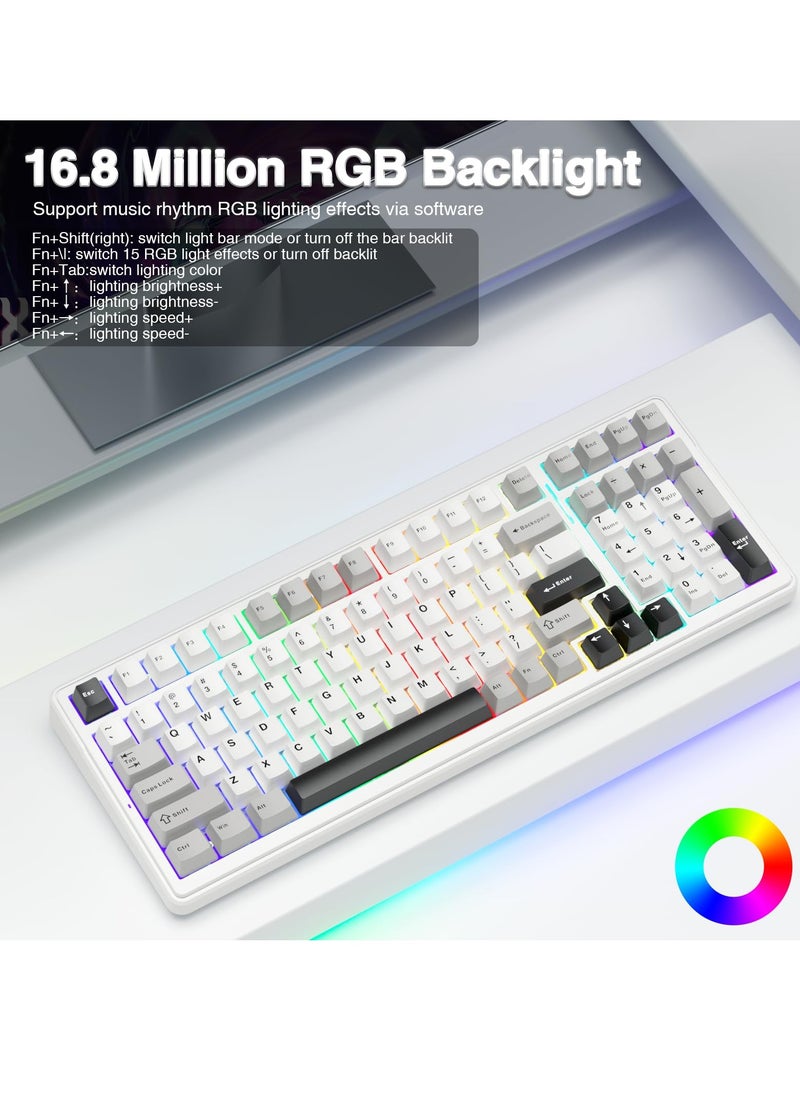 AULA - F99 Wireless Mechanical Keyboard,Tri-mode BT5.0/2.4GHz/USB-C Keyboard,Pre-lubed Linear Switches,Gasket Structure,RGB Backlit Gaming Keyboard - Image 1