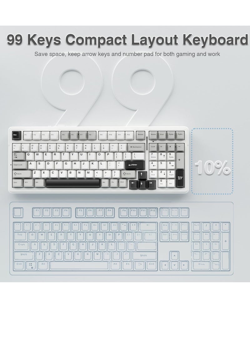 AULA - F99 Wireless Mechanical Keyboard,Tri-mode BT5.0/2.4GHz/USB-C Keyboard,Pre-lubed Linear Switches,Gasket Structure,RGB Backlit Gaming Keyboard - Image 1