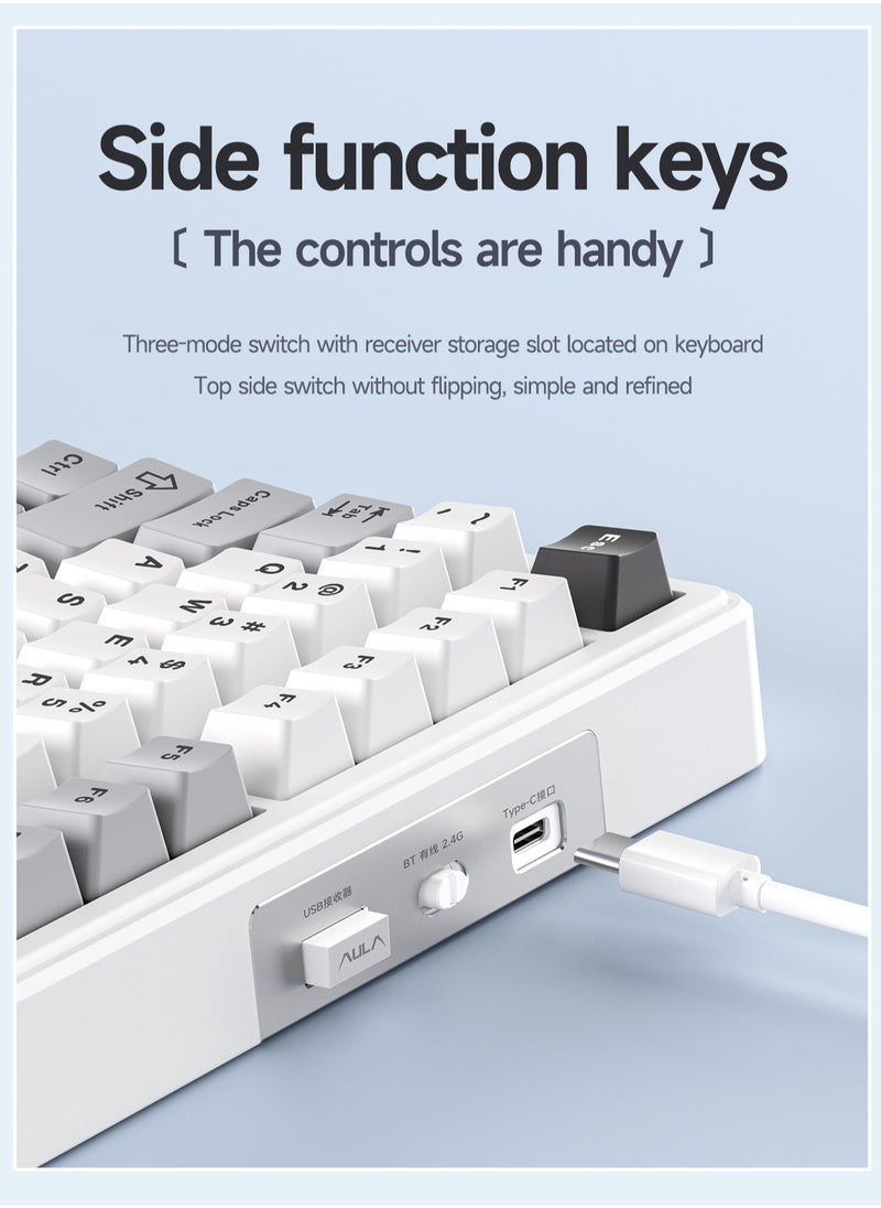 AULA - F99 Wireless Mechanical Keyboard,Tri-mode BT5.0/2.4GHz/USB-C Keyboard,Pre-lubed Linear Switches,Gasket Structure,RGB Backlit Gaming Keyboard - Image 1