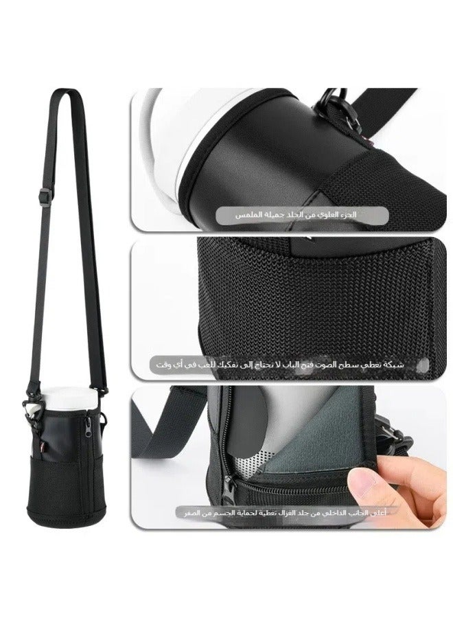 Suitable for Bose SoundLink Revolve+ Bluetooth speaker PU protective cover mesh shoulder audio cover - Image 4