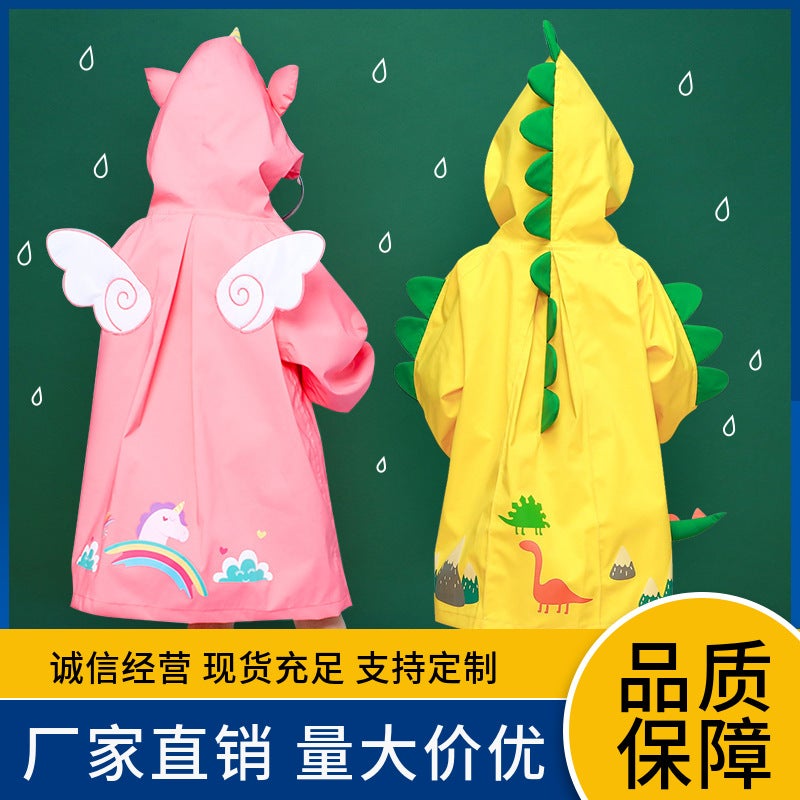 Lemon Children'S Raincoat Split Boy Girl Baby Poncho Cute Cartoon Schoolbag Reflective Rain Gauge For Primary School Students - Image 2
