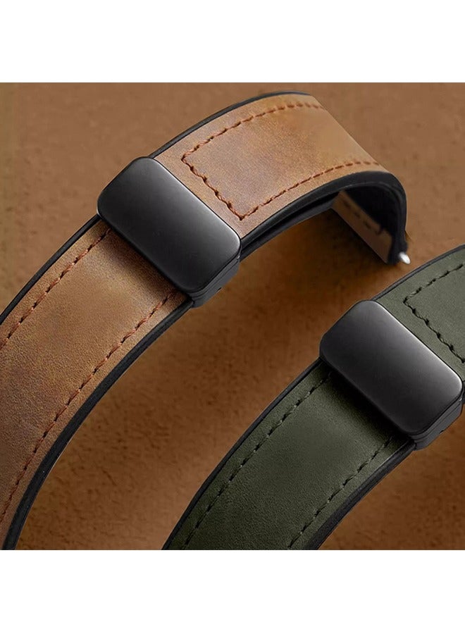 Beyond Magnetic Leather Watch Band for Apple Watch Ultra, 49mm 45mm 44mm 42mm, Magnetic Buckle Replacement Genuine Leather Strap for Apple Watch (Brown) - Image 3