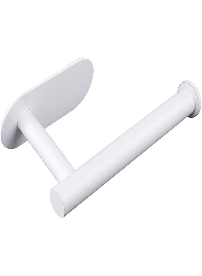 Gewtur White Toilet Paper Holder, Self Adhesive Toilet Paper Roll Holder No Drilling Wall Mount for Kitchen, Bathroom, Toilet - Image 1