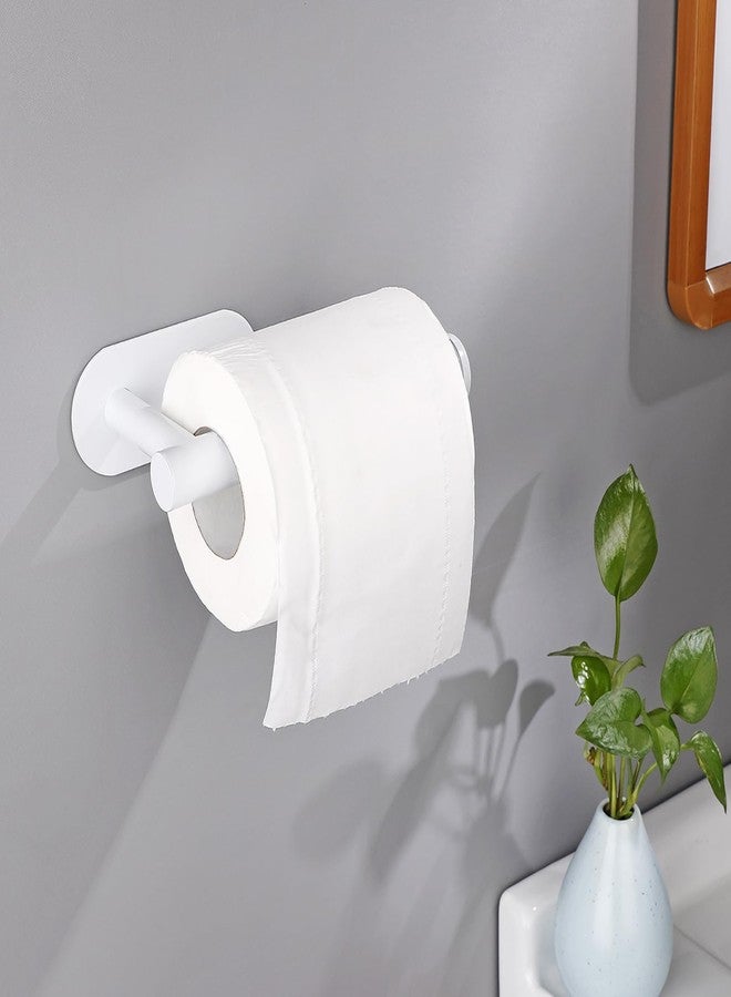 Gewtur White Toilet Paper Holder, Self Adhesive Toilet Paper Roll Holder No Drilling Wall Mount for Kitchen, Bathroom, Toilet - Image 2