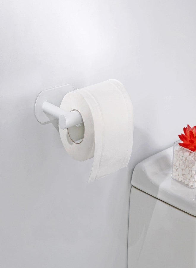 Gewtur White Toilet Paper Holder, Self Adhesive Toilet Paper Roll Holder No Drilling Wall Mount for Kitchen, Bathroom, Toilet - Image 5