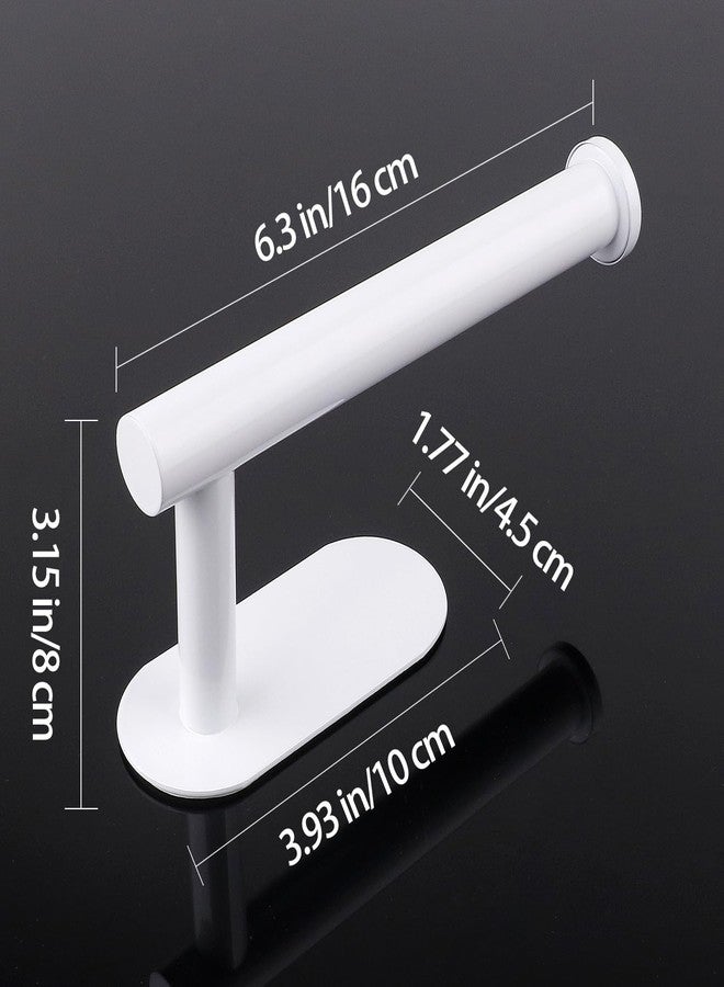 Gewtur White Toilet Paper Holder, Self Adhesive Toilet Paper Roll Holder No Drilling Wall Mount for Kitchen, Bathroom, Toilet - Image 4