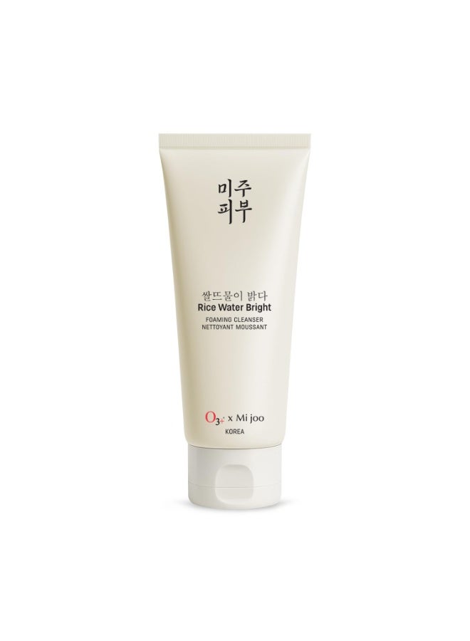 O3+ Mijoo Korea Rice Water Bright Foaming Cleanser Face Wash With Rice Extracts for Exfoliation & Lauric Acid for Deep Cleansing | Suitable for Normal Skin | 100ml - Image 1