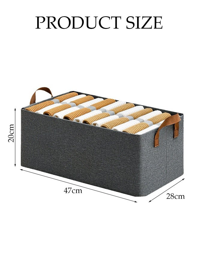 DUNISO 4 Pcs Wardrobe Clothes Organizer,Drawer Organizers and Storage With Lid And Handle，Washable Foldable Closet Organizer，Moisture and Mold Prevention，Sturdy and Durable，for Organizing Clothing Jeans Toys Book Shelves Closet Wardrobe - Image 3