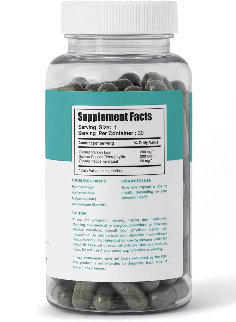 بودي ميري كبسولات الكلوروفيل للجسم السحرية ، تزيل رائحة الجسم بشكل طبيعي 30 كبسولة سريعة المفعول - Image 4