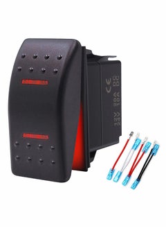 Y&D Waterproof Rocker Switch Toggle ON OFF Red LED Light 12V 20A 24V 10A 7Pin with Jumper Wires Set for Automotive Cars Vehicles Marine Boats Trucks Trailers 4x4 Caravans RVs ATV UTV and More  - Image 1