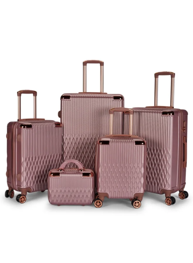 LIMRA Luggage set 5 pieces travel Bags with a distinctive design from limra rosegold