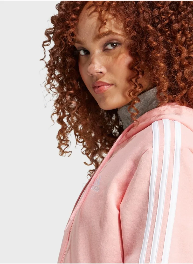 اديداس Essentail 3 Stripe Fleece Hoodie