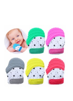 Cool Baby COOLBABY Baby Teething Mittens Self-Soothing Teether and Pain Relief Toy and Prevent Scratches - One Glove Gray  - Image 3