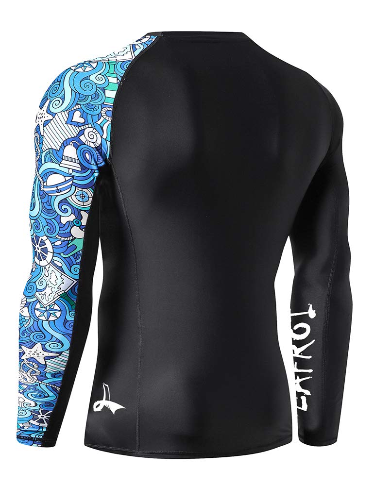 LAFROI Men's Long Sleeve UPF 50+ Baselayer Skins Performance Fit Compression Rash Guard-CLYYB Asym Fantasy Size XXL - Image 4