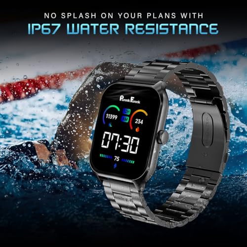 PunnkFunnk H18 Pro Smartwatch for Men & Women | 2.01" HD TFT Display | Bluetooth Calling | Heart Rate & SpO2 Monitor | Long Battery Life | IP67 Fitness Watch with Multiple Sports Modes- (Metal Black) - Image 4
