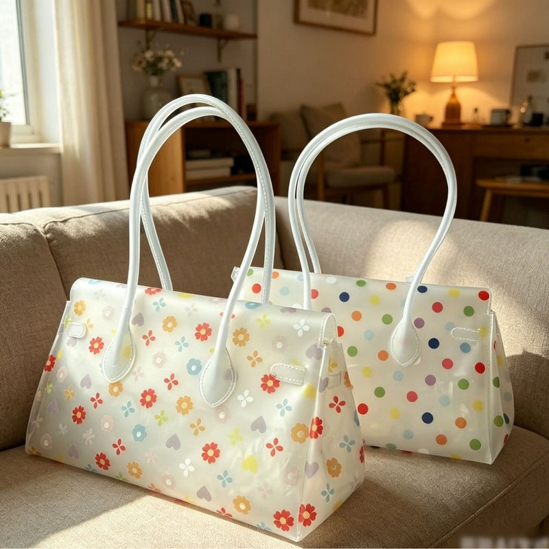 Clear TPU Lock Tote Bag Large Capacity Waterproof Shoulder Bag - Image 4