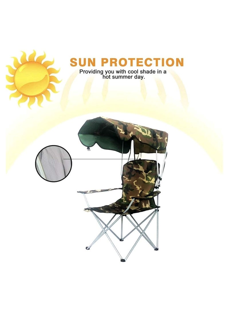 Huitich Portable Folding Beach Chair With Umbrella  - Image 2