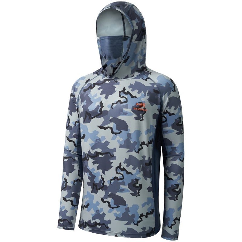 BASSDASH UPF 50 Mens Hunting Shirts with Mask Long Sleeve Camo Fishing Hoodie