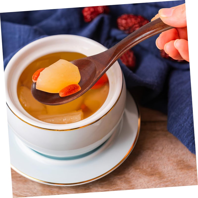 4pcs Wooden Soup Spoons Natural Wood Kitchen Utensils for Eating Stirring Seasoning Home Coffee Shop - Image 5