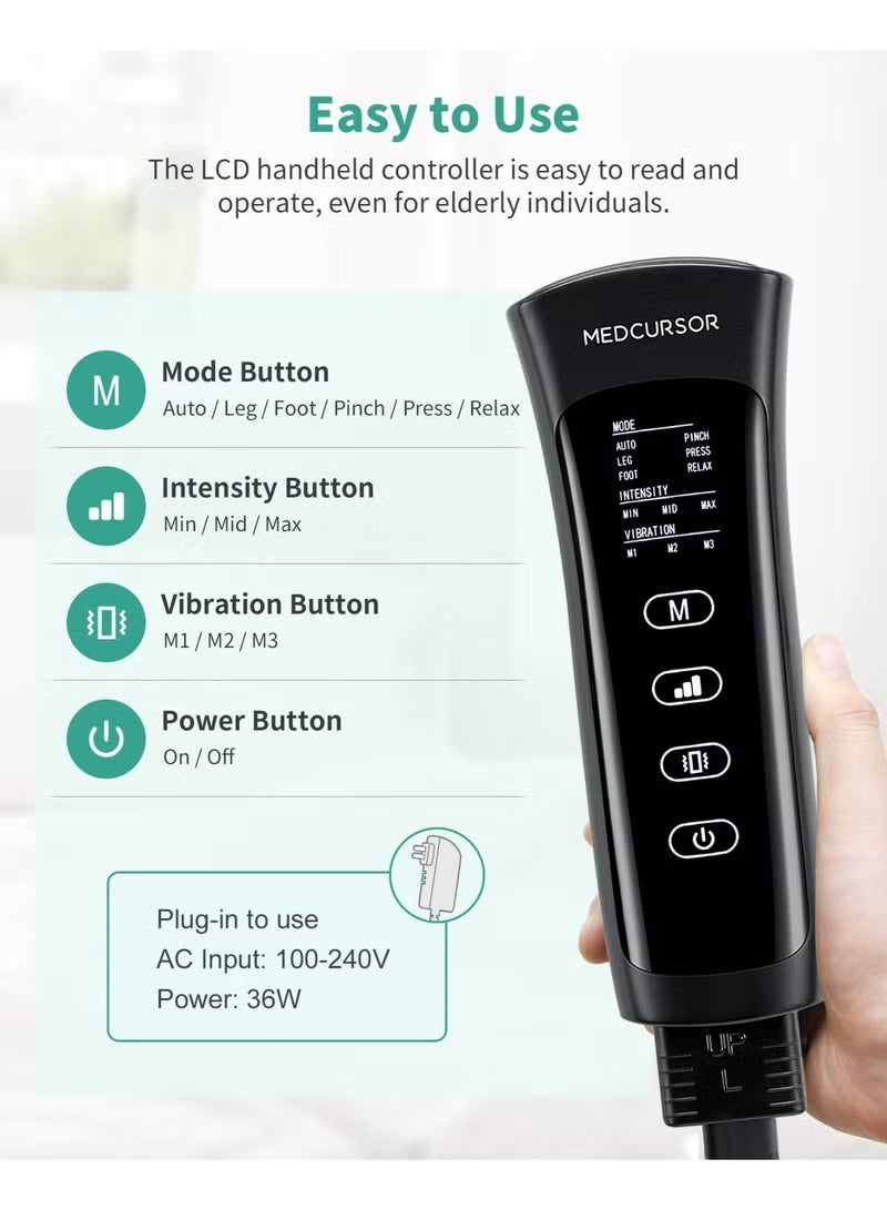 Medcursor Air Compression Foot Massager Promotes Blood Circulation, Relieves Fatigue & Relaxes Body and Mind Suitable for the Elderly & Young People The Perfect Gift for Parents and Loved Ones. Give Your Legs a Soothing and Relaxing Experience. - Image 4