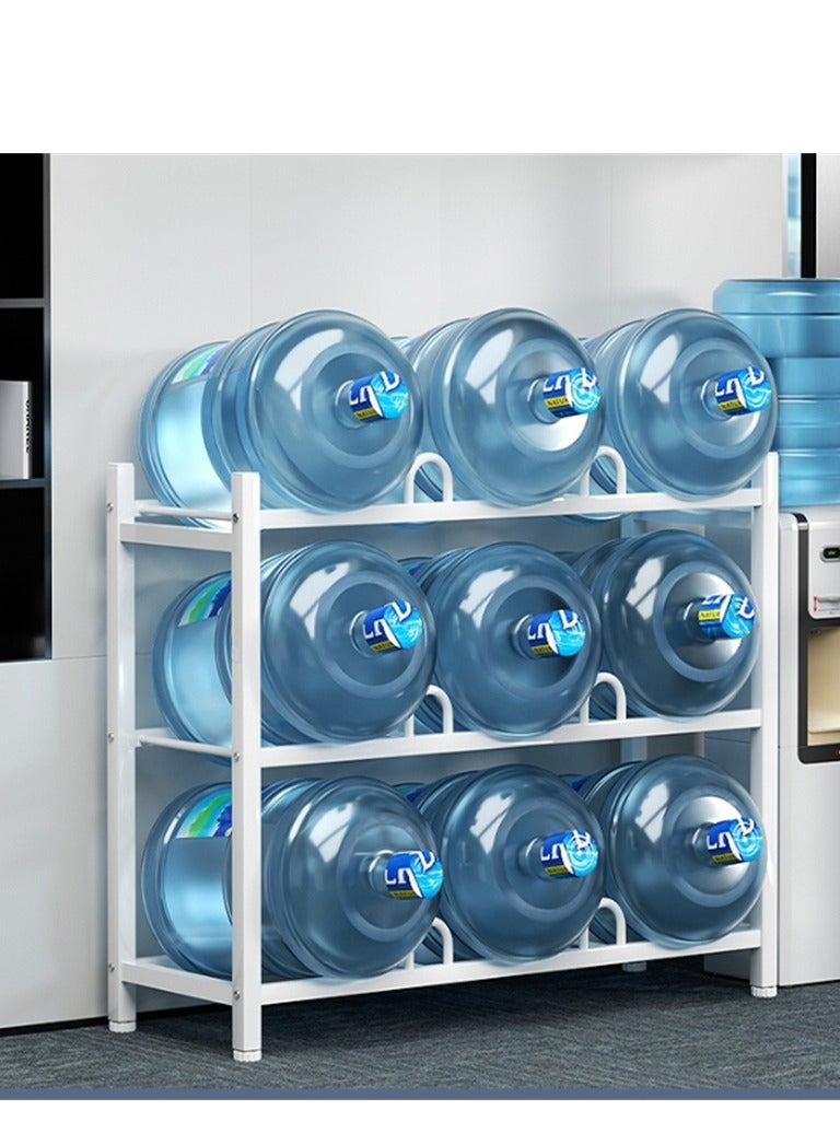 Water Bottle Holder Heavy Duty Water Cooler Jug Rack 3 Tiers Water Rack, Free-Standing Detachable Water Bottle Storage Organizer with 9 Slots for Gallon Jugs - Image 1