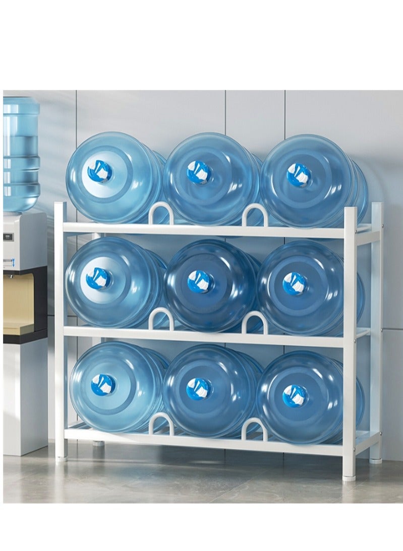 Water Bottle Holder Heavy Duty Water Cooler Jug Rack 3 Tiers Water Rack, Free-Standing Detachable Water Bottle Storage Organizer with 9 Slots for Gallon Jugs - Image 3