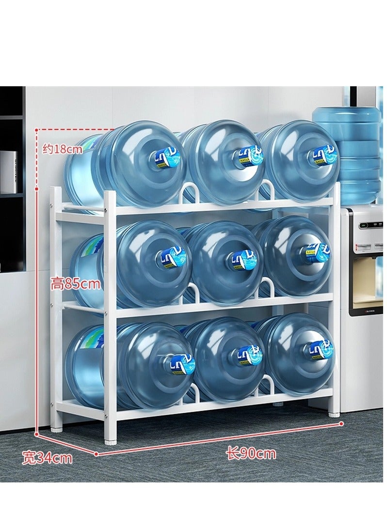 Water Bottle Holder Heavy Duty Water Cooler Jug Rack 3 Tiers Water Rack, Free-Standing Detachable Water Bottle Storage Organizer with 9 Slots for Gallon Jugs - Image 4