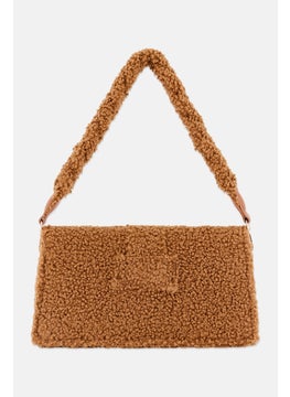 Moda Luxe Women Faux Fur Satchels Bag 16 H x 27 L x 8 W cm, Brown  - Image 4