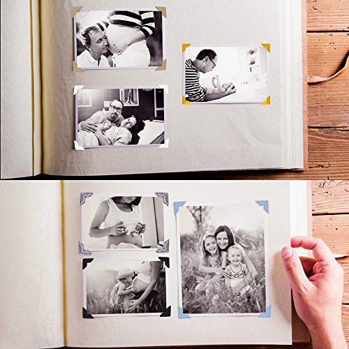 FineGood 15 Sheets Photo Mounting Corners, FineGood Self Adhesive Paper Picture Sticker for DIY Scrapbook Album Diary Personal Organizer Notebook - 14 Colors - Image 5