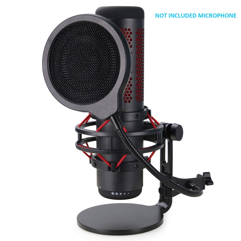 SUNMON QuadCast Mic Pop Filter Mask Shield For HyperX QuadCast Microphone, 4 Inch 3 Layers Windscreen with Flexible 360Â°Gooseneck Clip by SUNMON - Image 2
