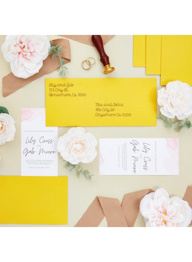 Sustainable Greetings 200 Pack 10 Yellow Envelopes Bulk With Gummed Seal For Party Invitation Cards Mailing Business Letters Checks (4 1/8 X 9 1/2) - Image 4