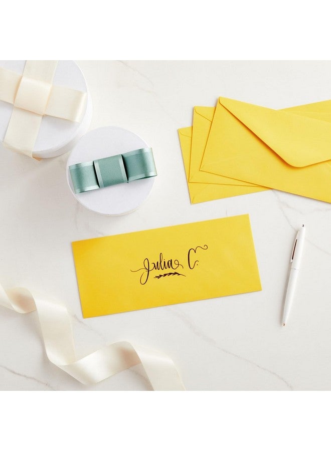 Sustainable Greetings 200 Pack 10 Yellow Envelopes Bulk With Gummed Seal For Party Invitation Cards Mailing Business Letters Checks (4 1/8 X 9 1/2) - Image 2