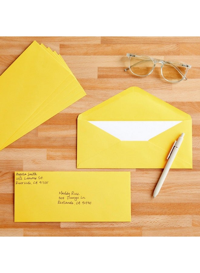 Sustainable Greetings 200 Pack 10 Yellow Envelopes Bulk With Gummed Seal For Party Invitation Cards Mailing Business Letters Checks (4 1/8 X 9 1/2) - Image 3