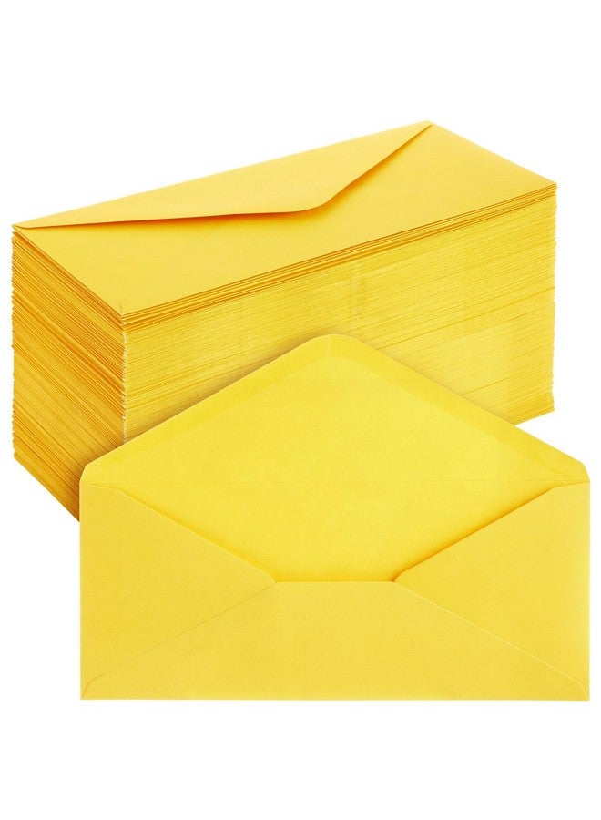 Sustainable Greetings 200 Pack 10 Yellow Envelopes Bulk With Gummed Seal For Party Invitation Cards Mailing Business Letters Checks (4 1/8 X 9 1/2) - Image 1