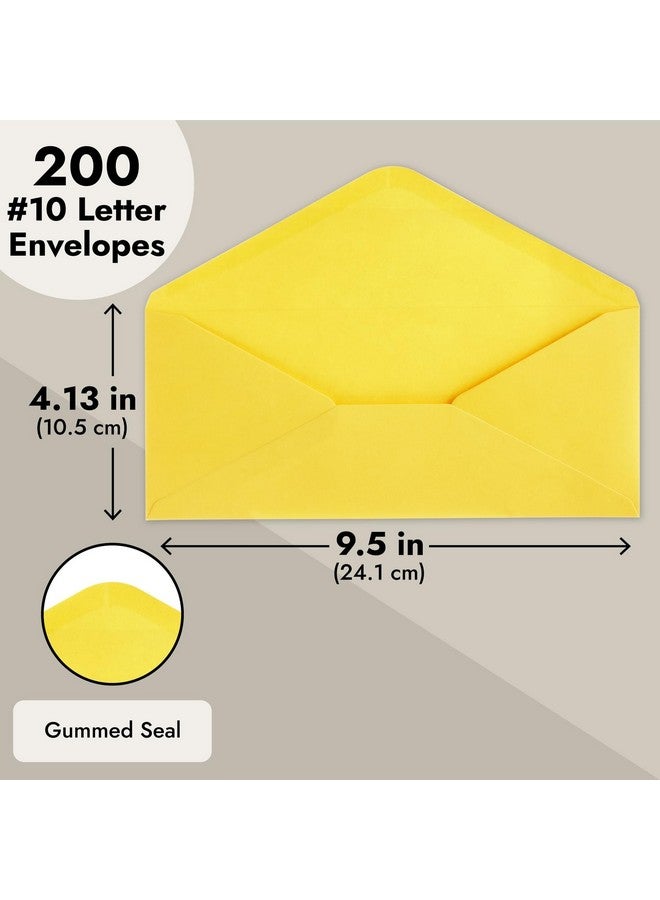 Sustainable Greetings 200 Pack 10 Yellow Envelopes Bulk With Gummed Seal For Party Invitation Cards Mailing Business Letters Checks (4 1/8 X 9 1/2) - Image 5