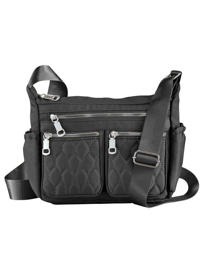 Collections Etc Adjustable Multi Zip Pockets Crossbody Handbag  - Image 1