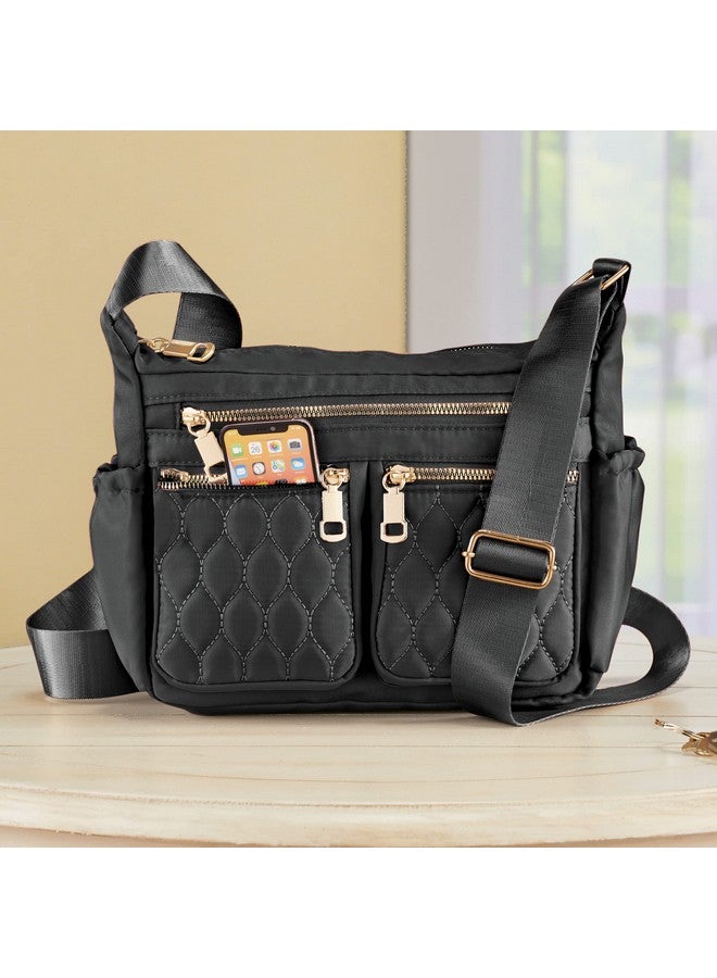 Collections Etc Adjustable Multi Zip Pockets Crossbody Handbag  - Image 3